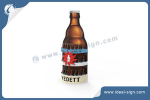 Vedett Bottle Shape Paper Floor Display For Promotion