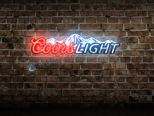 Coors personnalisés Light Neon Bar signes en gros personnalisé