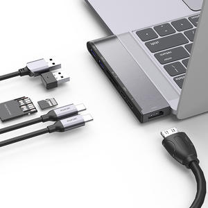 Wholesale Aluminum USB C Hub, Dual Hub Type-C, 7-in-1 USB C Hub Adapter manufacturers | Xfanic