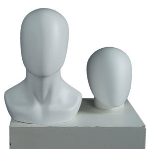 Hot sale mannequin heads no face mannequin display matte white fiberglass mannequin head