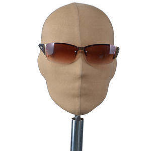 Customized abstract mannequin fabric wrapped linen fiberglass male mannequin head for sale