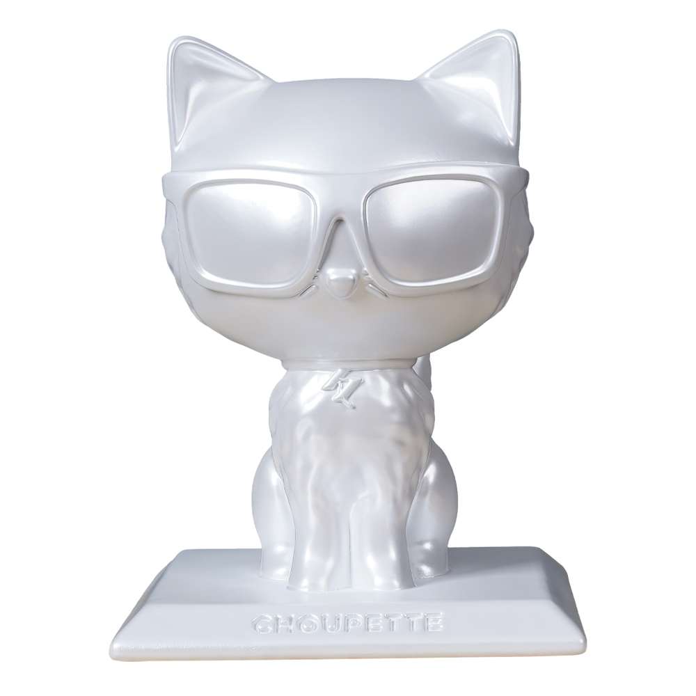 "Cat With Glasses Cartoon Sculpture: Unique Artwork, Adorable!" Customizable Colors