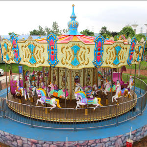 Outdoor Amusement Park Shopping Mall Carousel Horse Rides For Adult And Kids For Sale