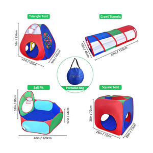 Kids Play Tents Crawl Tunnels Ball Pit With Basketball Hoop Pop Up Playhouse For Baby Babies Toddlers Toy Tent | Kids Tent With Tunnels