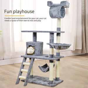 Muti-level cat tree tower multicondo with Large Perch Scratching Posts Hammock