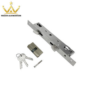 High-Security Moving Door Locking Body Zinc Alloy Double Hook Mortise Lock Cylinder Doors Locks Set