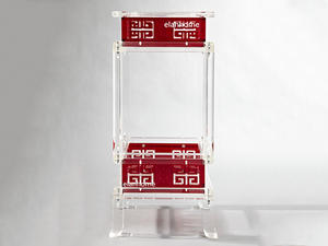 classical acrylic chinese side table  lucite chinese side table, classical lucite end table 