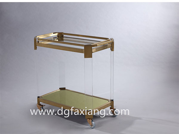 fashion acrylic trolley with metal stand modern acrylic trolley  acrylic 