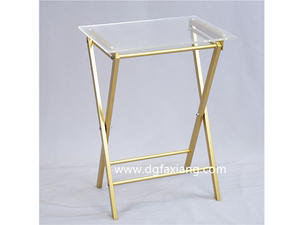 Acrylic Clear Side Table With Metal