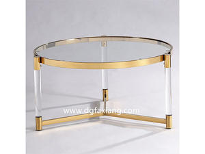 Modern Fancy Acrylic Coffee Table With Stainless Steel