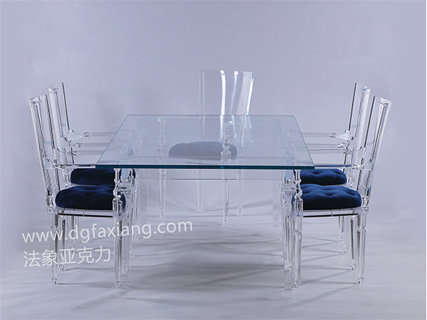New Crystal Acrylic KD Long Dining Table