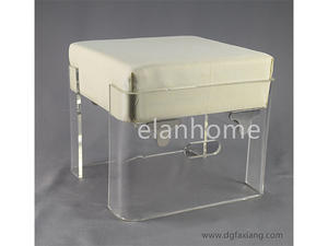 Clear Acrylic Bench With Cushion