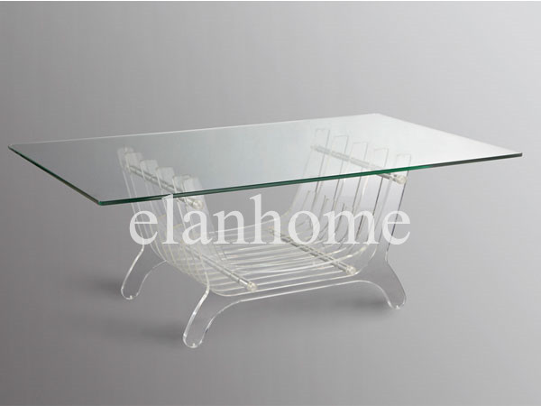 Unique Design Clear Acrylic Long Coffee Table On Sale