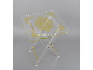 china clear acrylic folding table acrylic side table acrylic folding tray table 