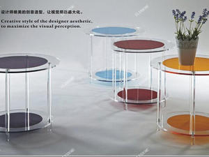 fashion popular acrylic round side table wholesale acrylic round coffee table