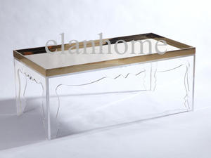 popular long coffee table with acrylic laser leg on sale moder table