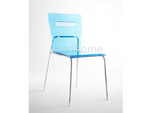 fashion blue lucite dining chair lucite dining chair with plated metal legs