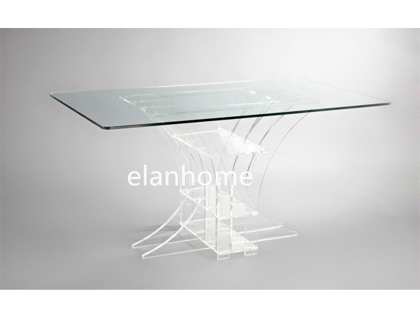 diy modern clear lucite dining table acrylic table with tempered glass top