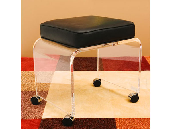 crystal lucite stool acrylic stool with rolling