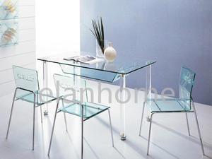 Fashion Dinning Table With Acrylic Legs -round Bars Legs