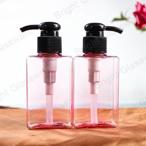 粉红色塑料消毒剂瓶100ml洗手液瓶带化妆水泵