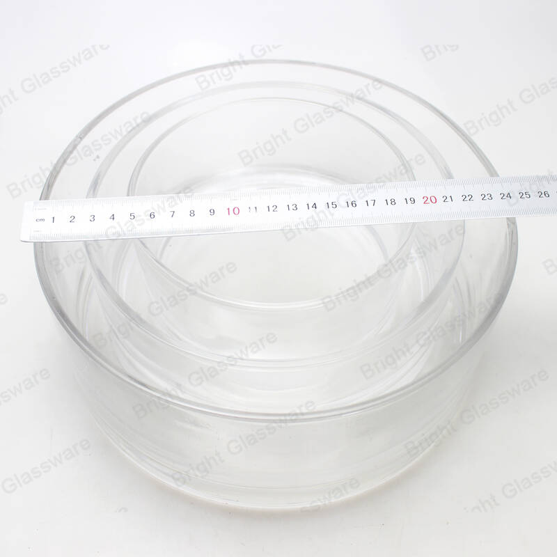 透明圆形不同尺寸的玻璃奉献烛台巨大的玻璃蜡烛罐