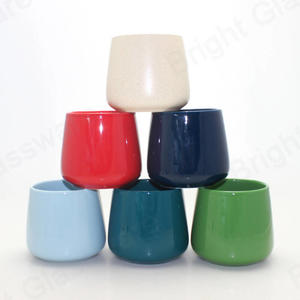 时尚客厅装饰瓷器容器彩色釉面陶瓷蜡烛罐