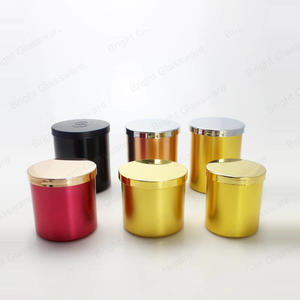 定制徽标彩色铝制蜡烛杯罐，用于制作带金属盖的蜡烛