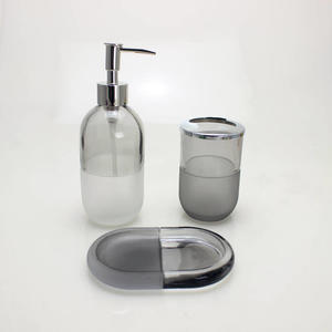 皂液器浴室可再填充亚克力化妆水泵瓶玻璃浴室豪华配件