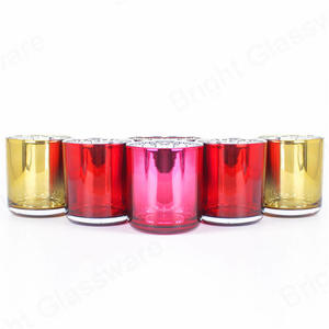 豪华彩色电镀玻璃蜡烛容器，用于蜡烛制作