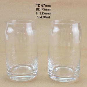 批发430ml果汁水无茎透明Libbey啤酒罐玻璃杯杯，用于家庭或酒吧