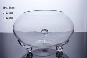 批发透明球花瓶玻璃鱼缸带脚