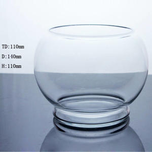 手工吹制圆形大小玻璃鱼缸花瓶出售