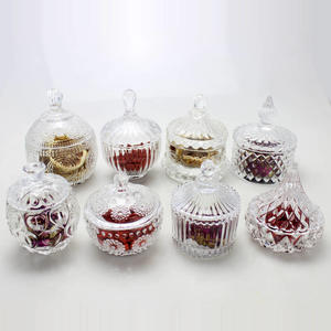 迷你透明糖果罐套装玻璃糖果碗带盖圣诞装饰