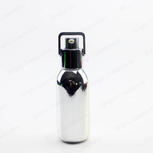 创意玻璃化妆水瓶银化妆品瓶带泵