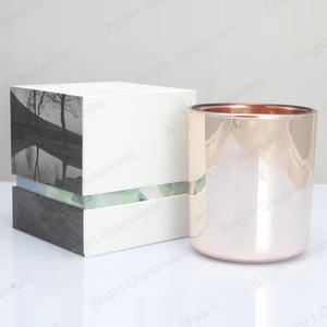 定制印刷徽标豪华硬纸板方形蜡烛盒玻璃蜡烛罐