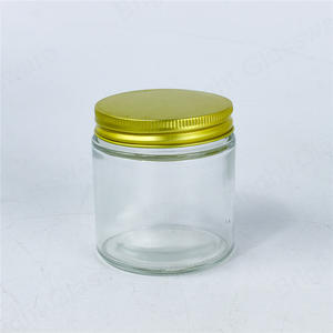 4盎司透明玻璃罐，带金盖，用于厨房储物