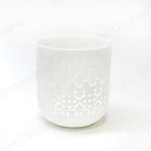 现代家居装饰白色空陶瓷罐蜡烛
