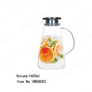 1400ml硼硅酸盐玻璃罐，带盖，用于自制果汁饮料和冰茶