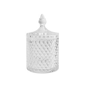 罗马风格水晶玻璃覆盖存储糖果罐玻璃珠宝罐