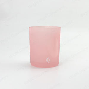 100毫升磨砂粉红色玻璃蜡烛罐，用于制作蜡烛