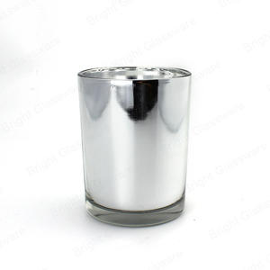 550ml空全息电镀银玻璃蜡烛罐
