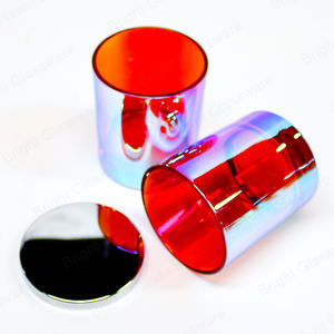 优雅的电镀厚底圆柱形蜡烛罐，用于家居装饰