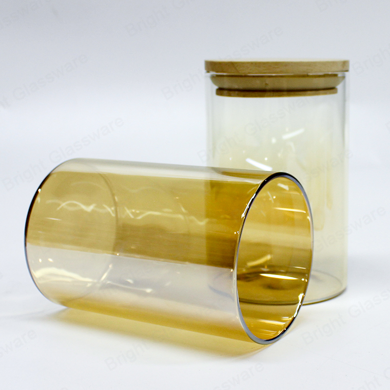 空光琥珀色抗高硼硅酸盐玻璃蜡烛罐，用于蜡烛制作