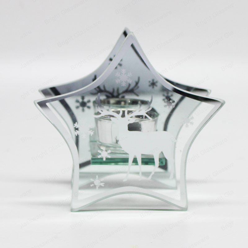 中国茶灯杯散装星形玻璃烛台支持自定义徽标