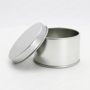 空的 4 盎司圆形金属锡容器定制锡蜡烛罐带盖蜡烛制作