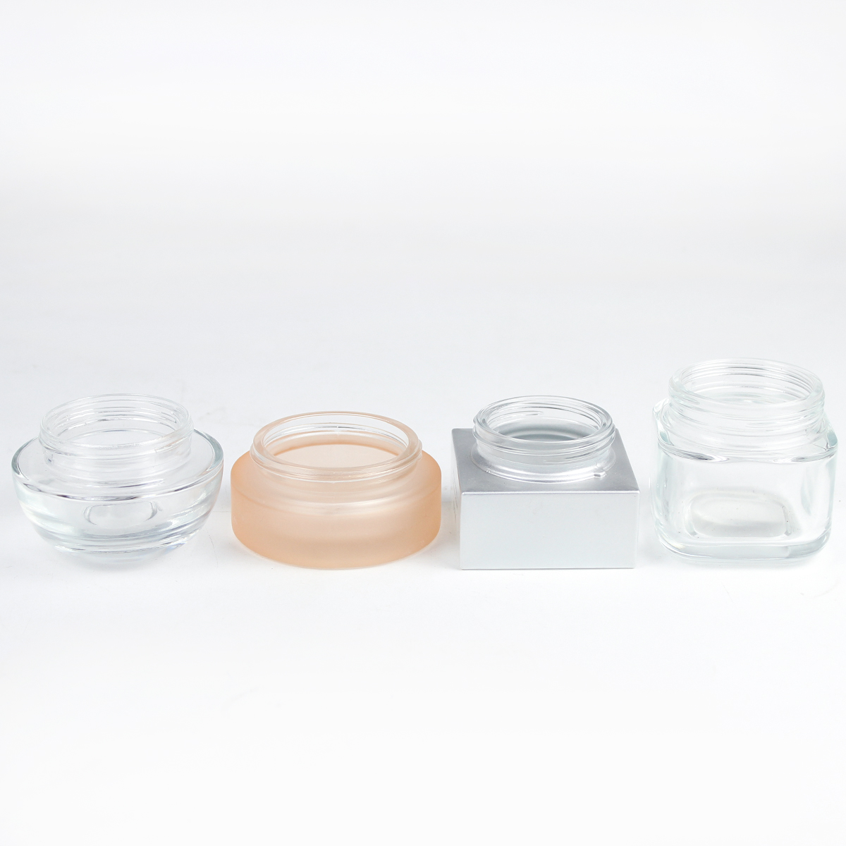 Factory Wholesale Custom Shape 30ml 50ml 100ml 150ml Glass Cream Jar With Cap