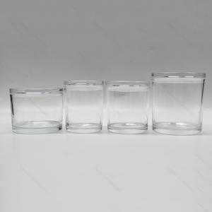 免费样品定制4-32oz玻璃蜡烛罐，带玻璃盖和硅胶密封