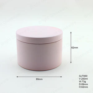 圆形哑光粉红色锡蜡烛罐89mm * 62mm GJT060带金属盖