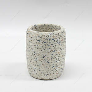 免费样品大豆蜡定制图案白色混凝土蜡烛罐装饰